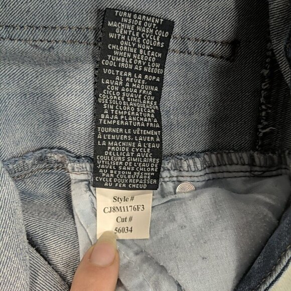 1822 Denim Jeans Pants Distressed Blue 14 High Rise Skinny Ankle - Picture 14 of 14